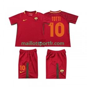 Maillot de Foot AS Roma Totti 10 2017-2018 Retro Enfant Domicile